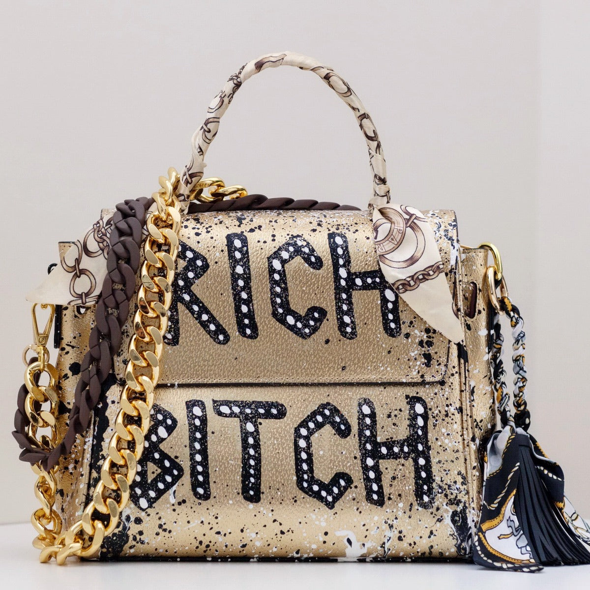 ANCA BARBU VICKY BAG, RICH BITCH, METALLIC