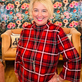 Cheerful Plaid Knit Sweater