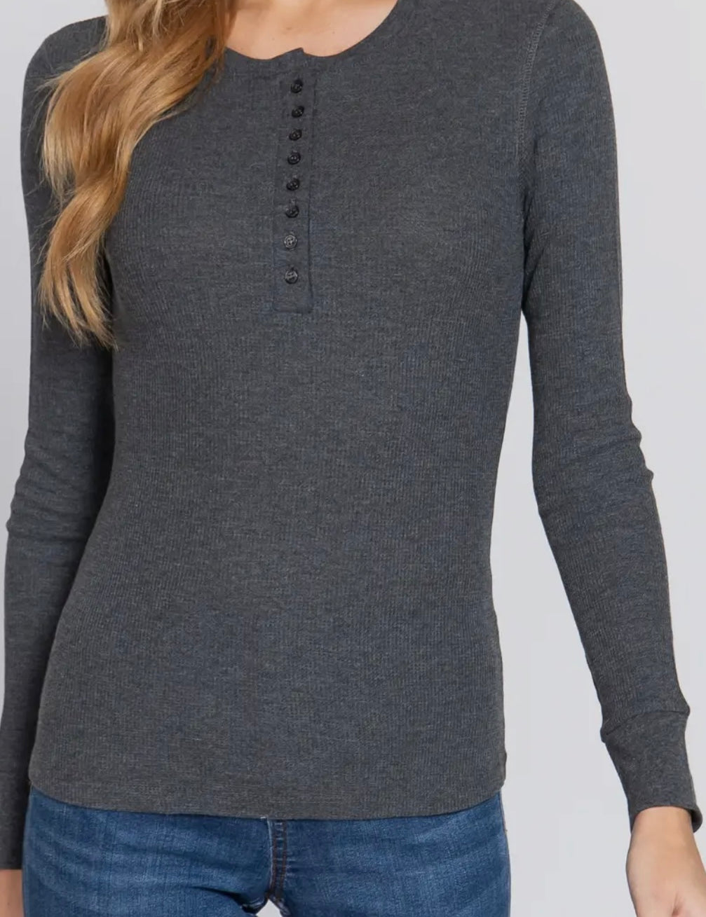 Thermal Knit Henley Top
