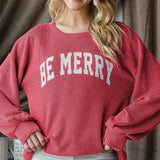 Be Merry Ribbed Christmas Top