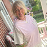 Pink Mixed Media Top