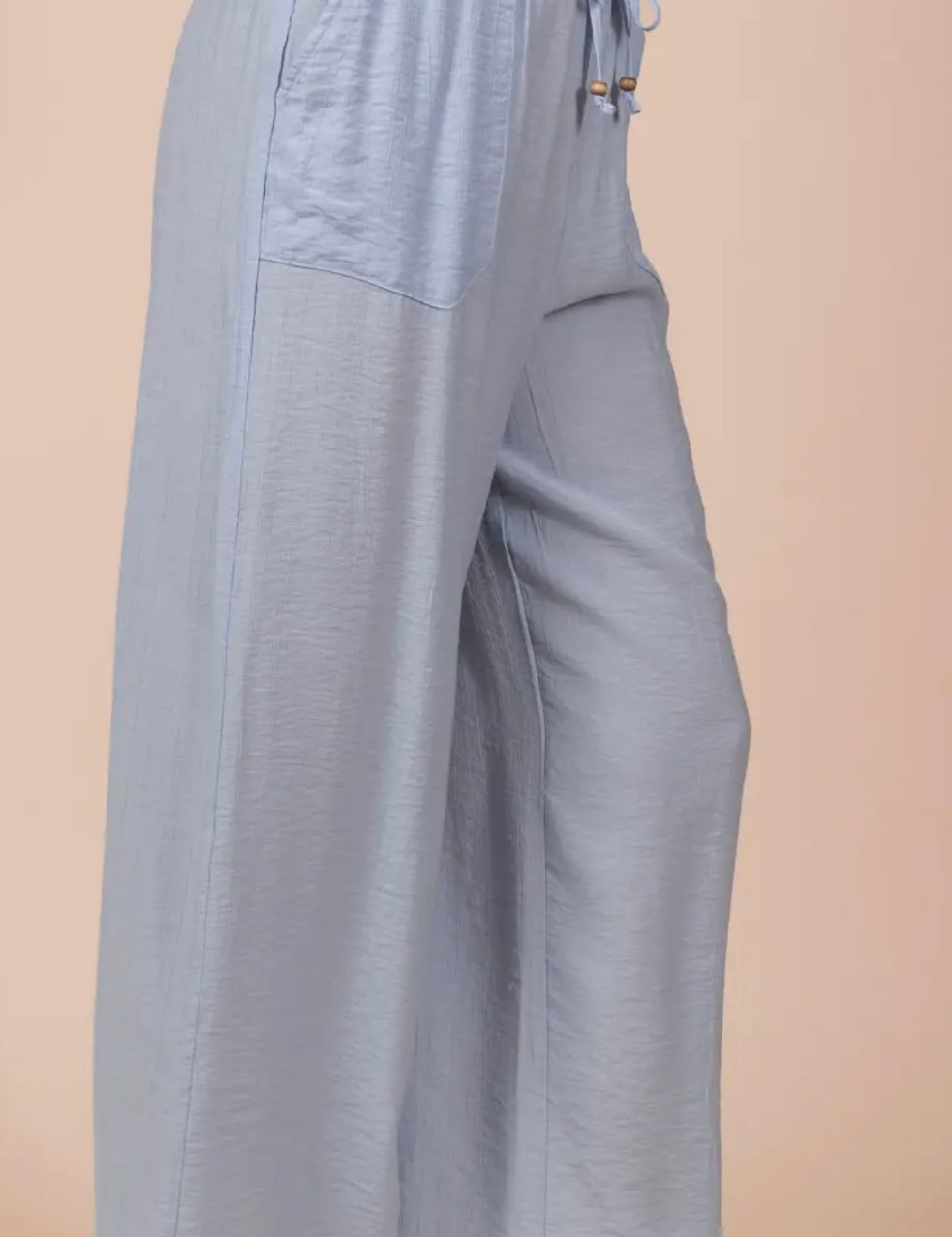 Light Blue Wide Leg Woven Pant
