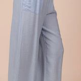 Light Blue Wide Leg Woven Pant