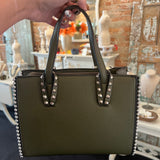 Brenda Vegan Studded Trim Tote