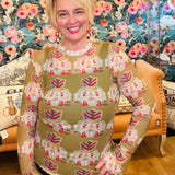 Gold Nutcracker Mesh Top