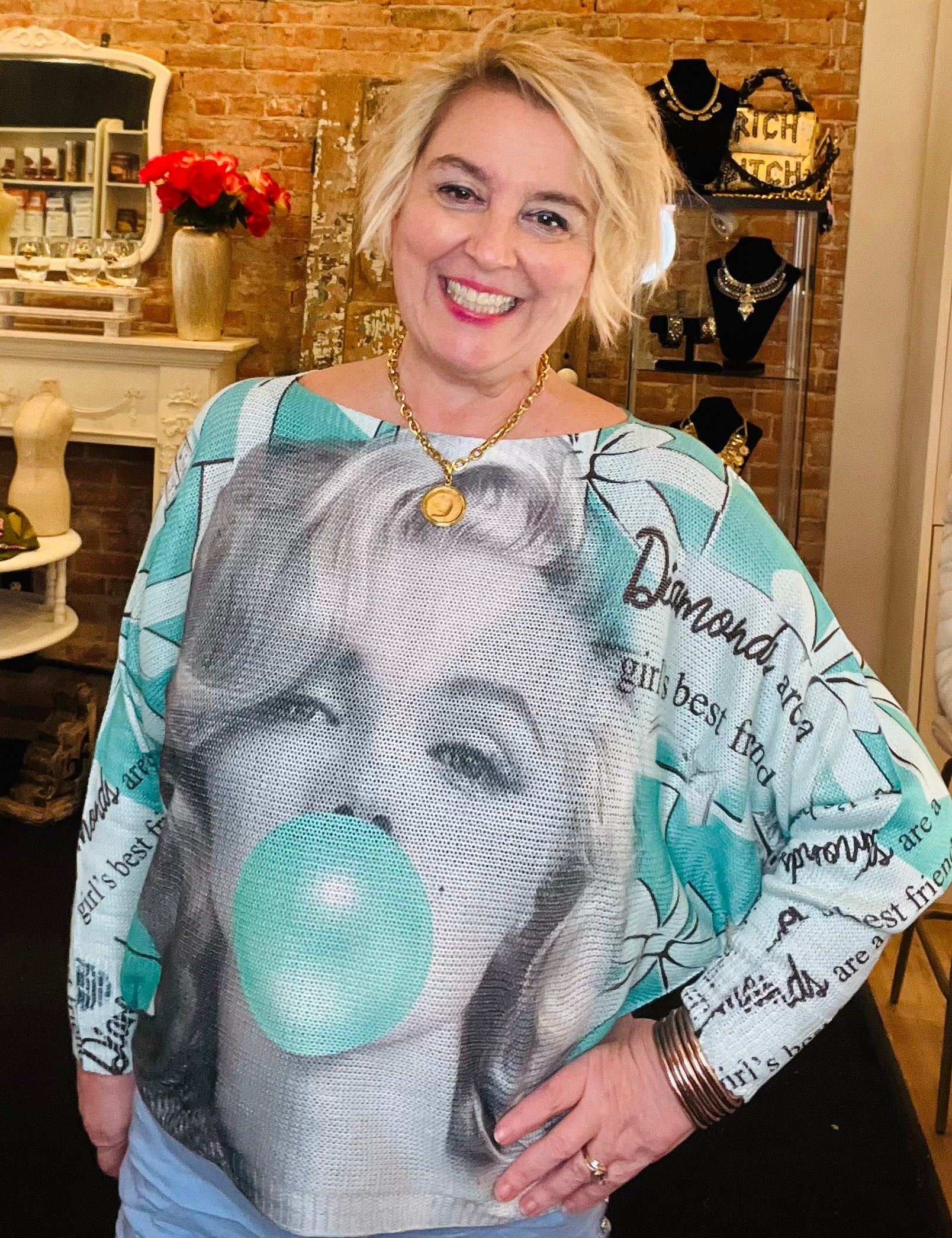 Bubble Gum Marilyn Monroe Sweater