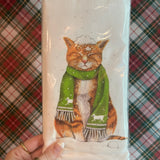 Christmas Cats Flour Sack Kitchen Towels