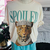 NEW Spoiled Leopard Rhinestone Graphic Tee