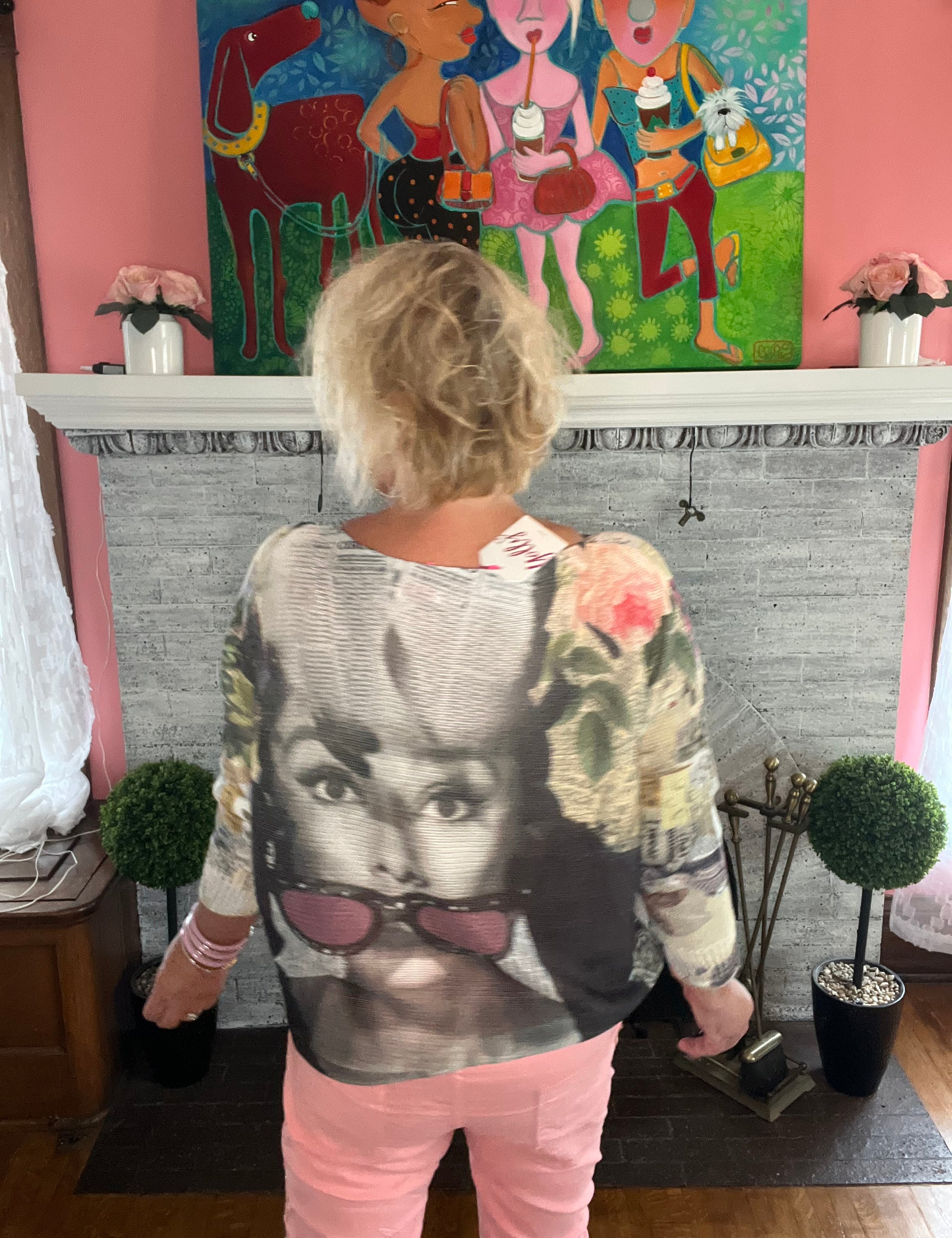 Newspaper Print Audrey Hepburn Sweater