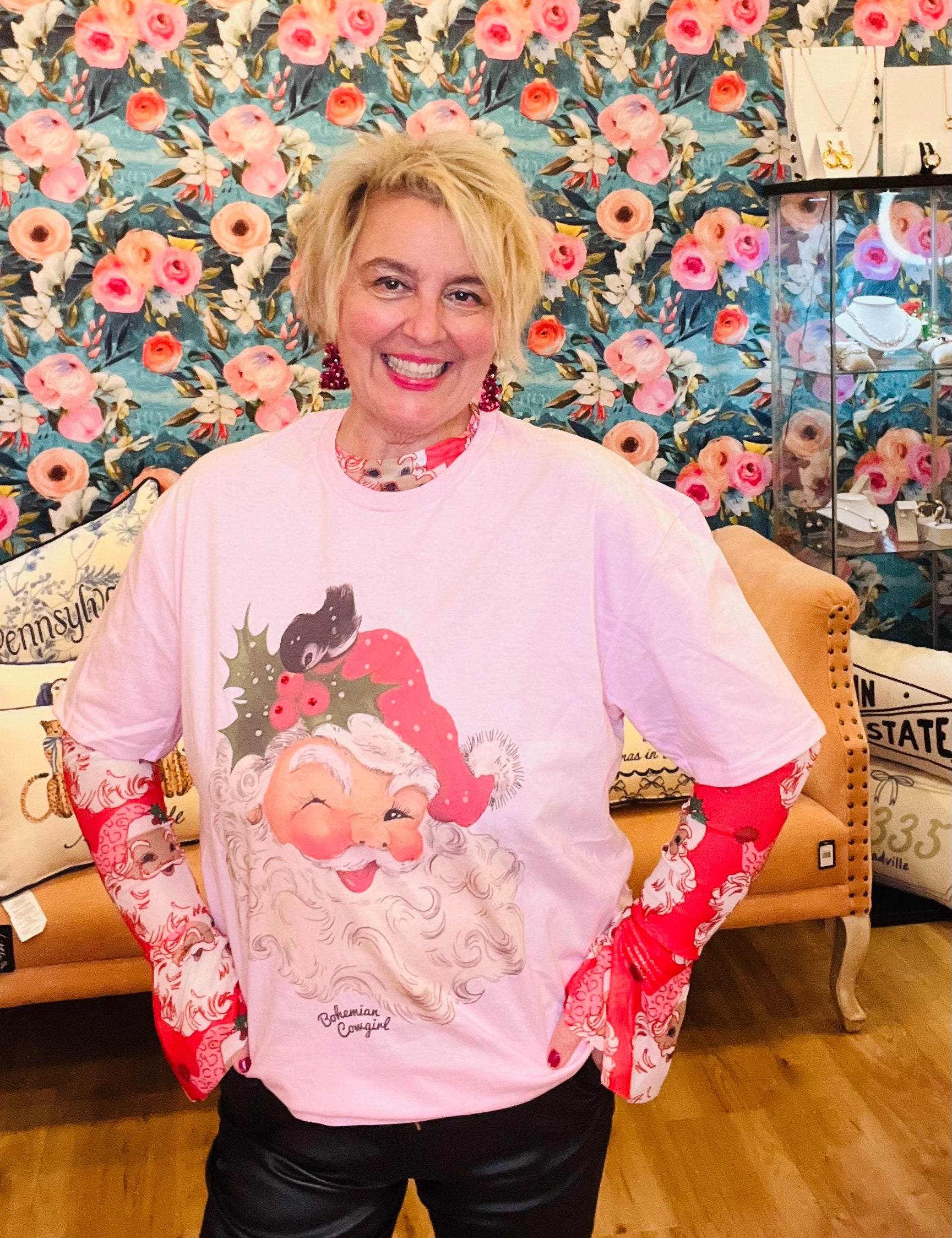 Winking Santa Holiday Tee