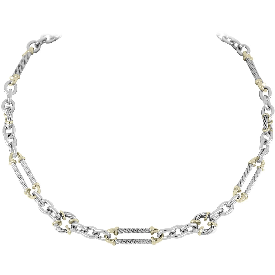 John Medeiros - Cordão Collection - Large Oval & Circle Two-Tone Necklace