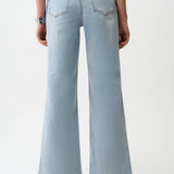 Joseph Ribkoff Wide Leg Jeans With Pearl and Rhinestones
