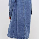 The Iconic 70s Style Long Trench Denim Jean Jacket
