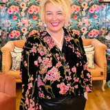 Velvet Cherry Blossom Blouse