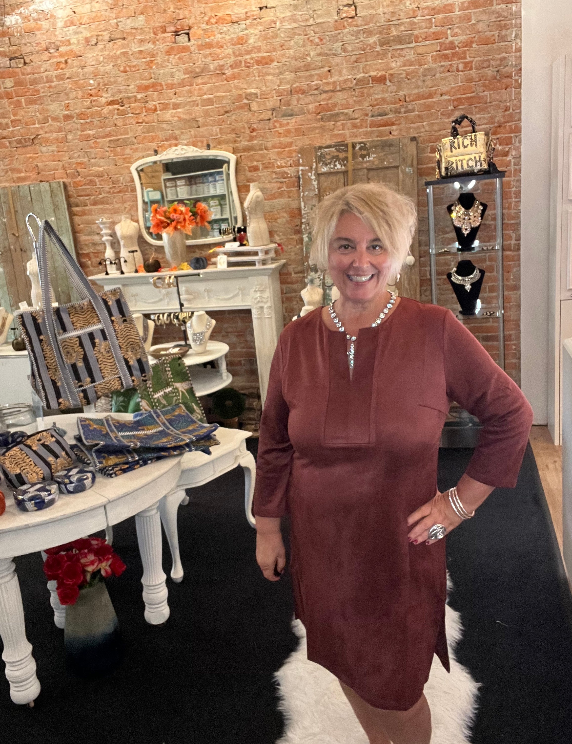 Julie Split Neck Dress