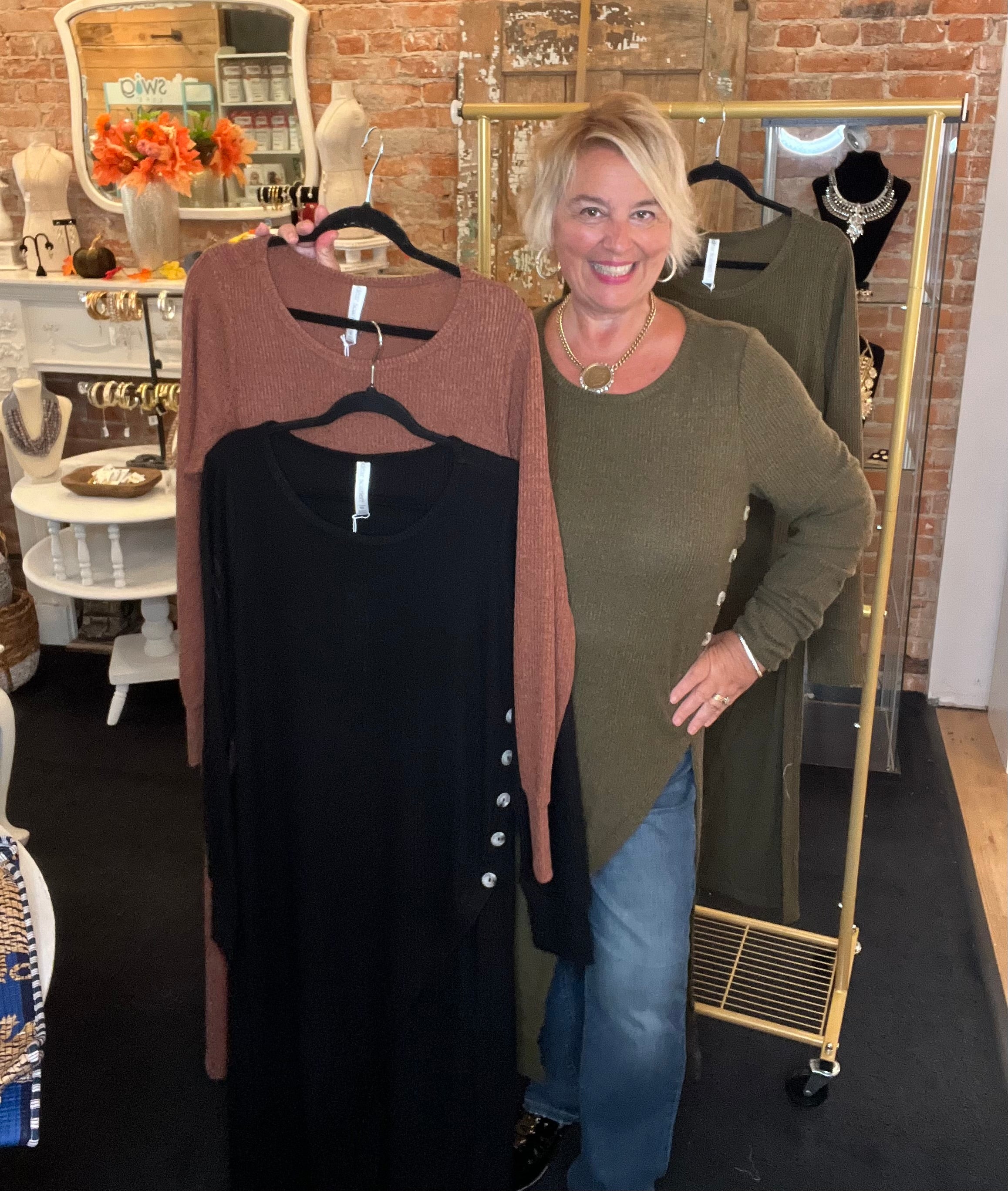 Posh Longline Button Tunic