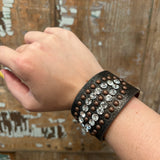 Leather Studded Snap Bracelet