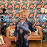 Velvet Floral Embroidered Dress