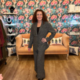 Sparkle Pinstripe Oversized Blazer