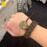 Braided Leather Repurposed Bracelet