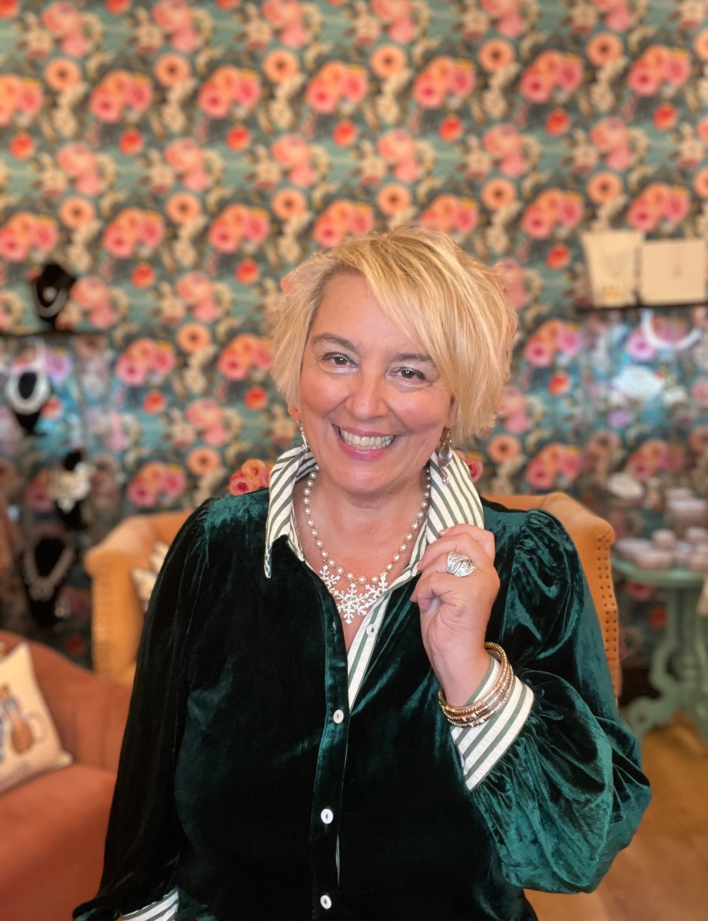 Bold Velvets Contrast Top