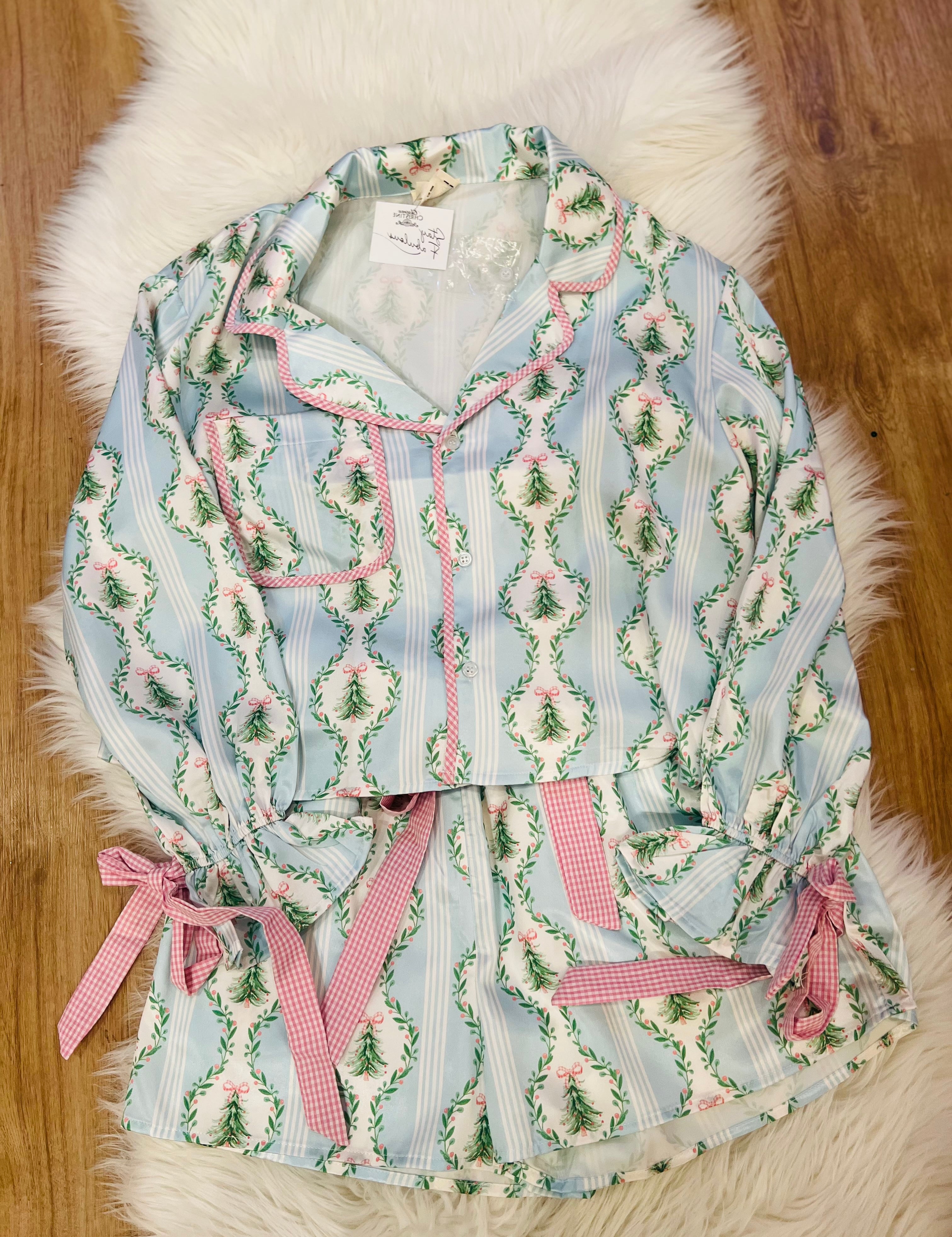 Satin Christmas Pajama Set