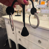 *Two Tone Crystal Hoop Earring