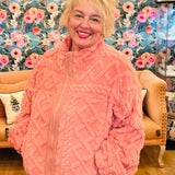 Fuzzy Fleece Zip Up Jacket