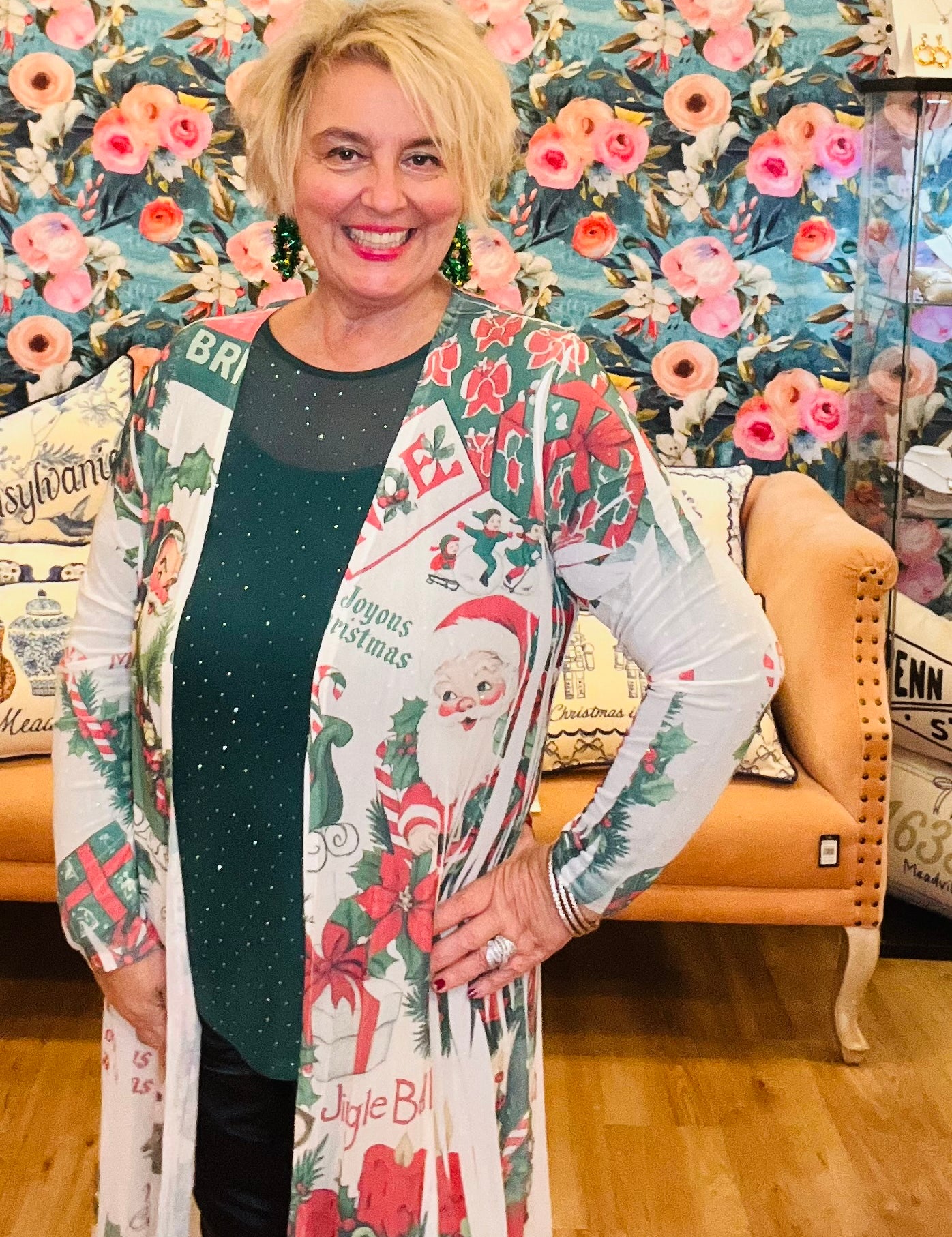 Vintage Holiday Mesh Duster