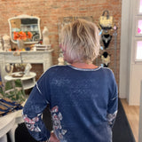 Charlie B - Reversible Floral Print Sweater
