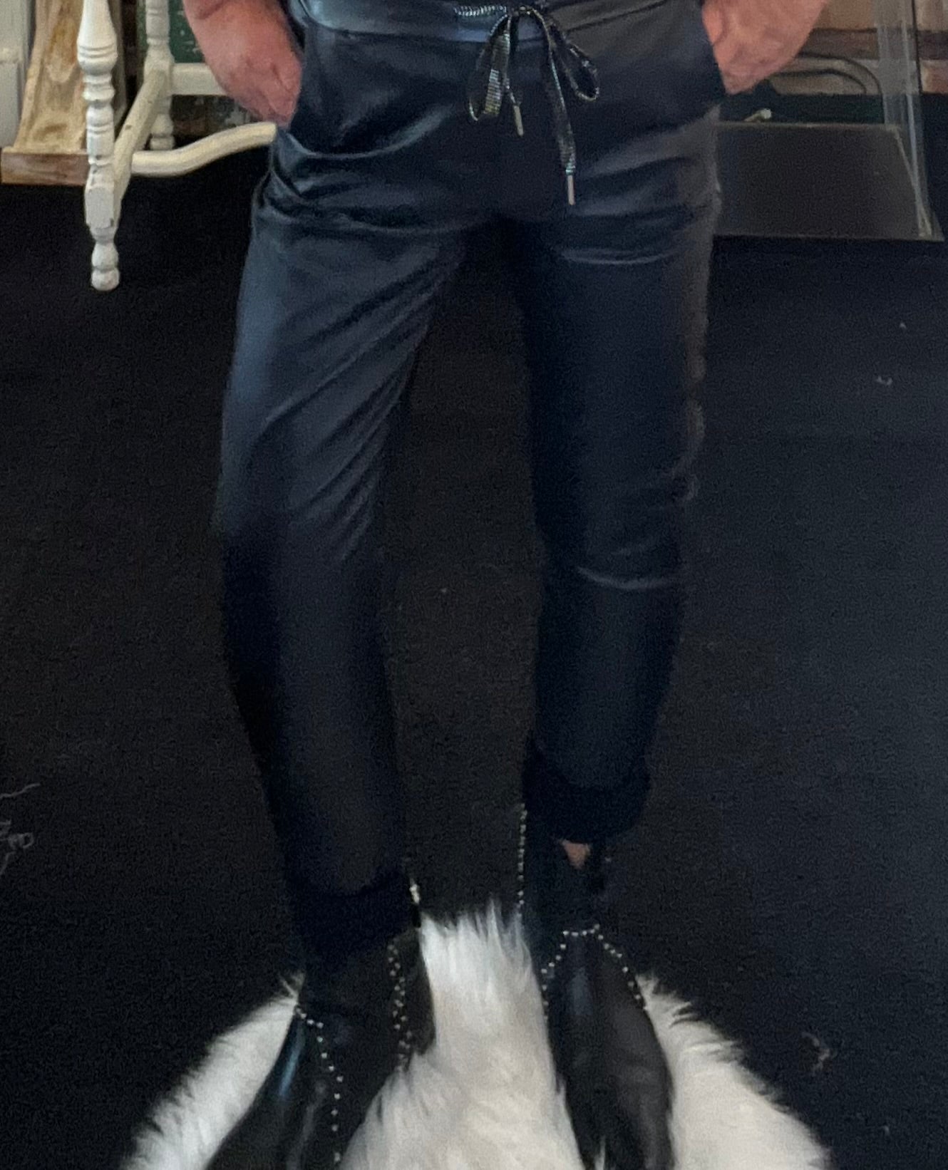 Total Bling Pleather Jogger