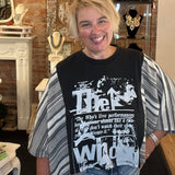 Mixed Fabric Band Tee