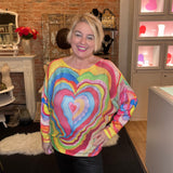 Colorful Psychedelic Hearts Lightweight Sweater