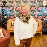 Wildly Lovin Faux Fur Leopard Collar Jacket