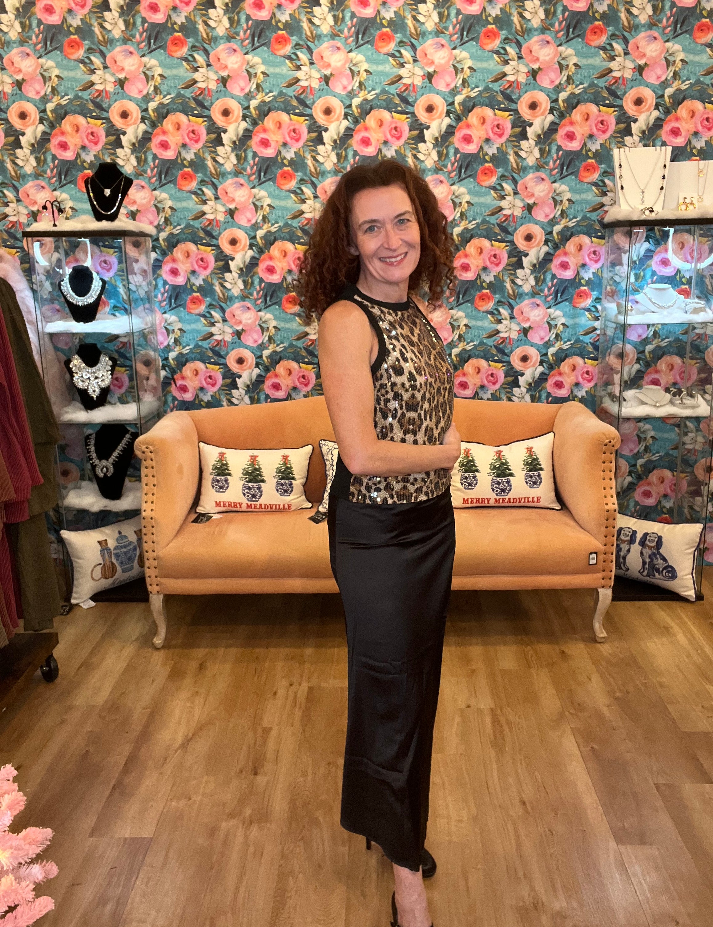 Lively Elegance Black Satin Skirt