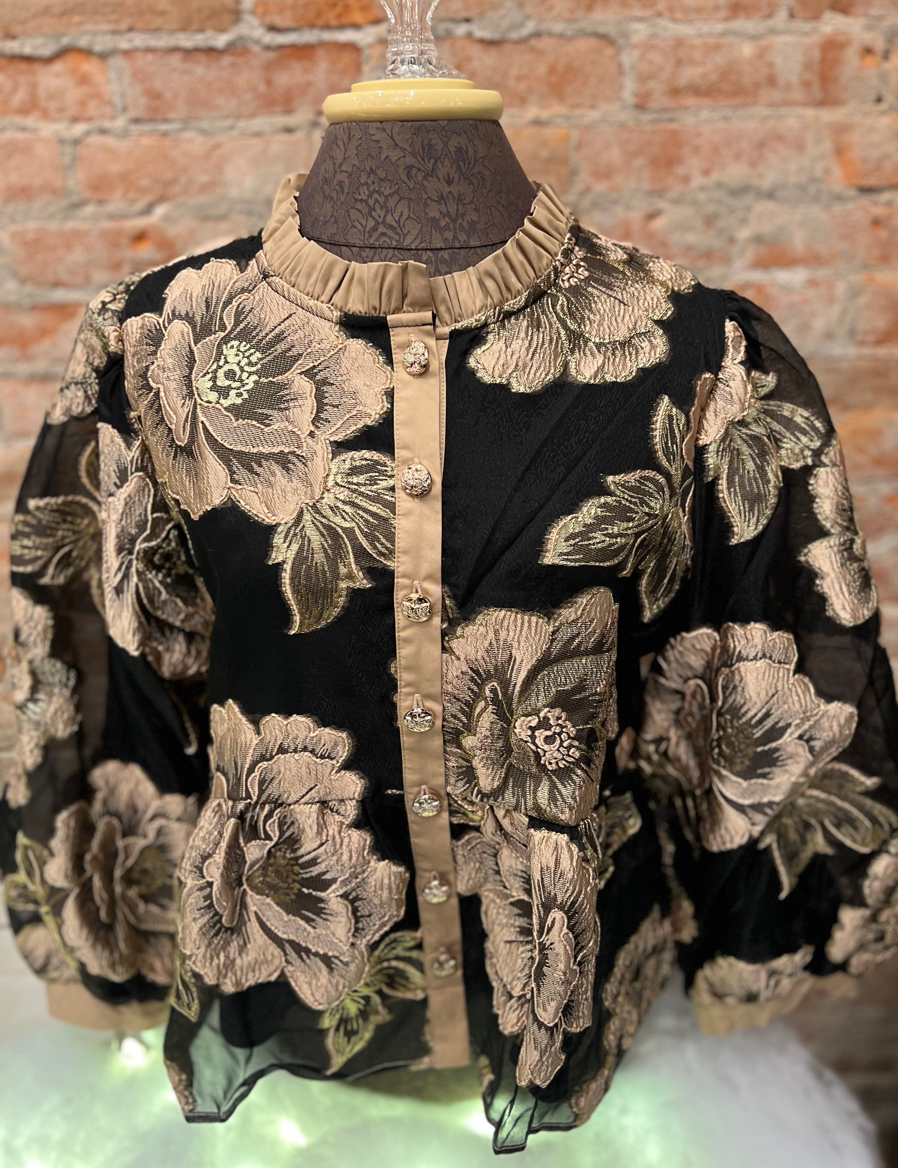 Off My Mind Metallic Blouse