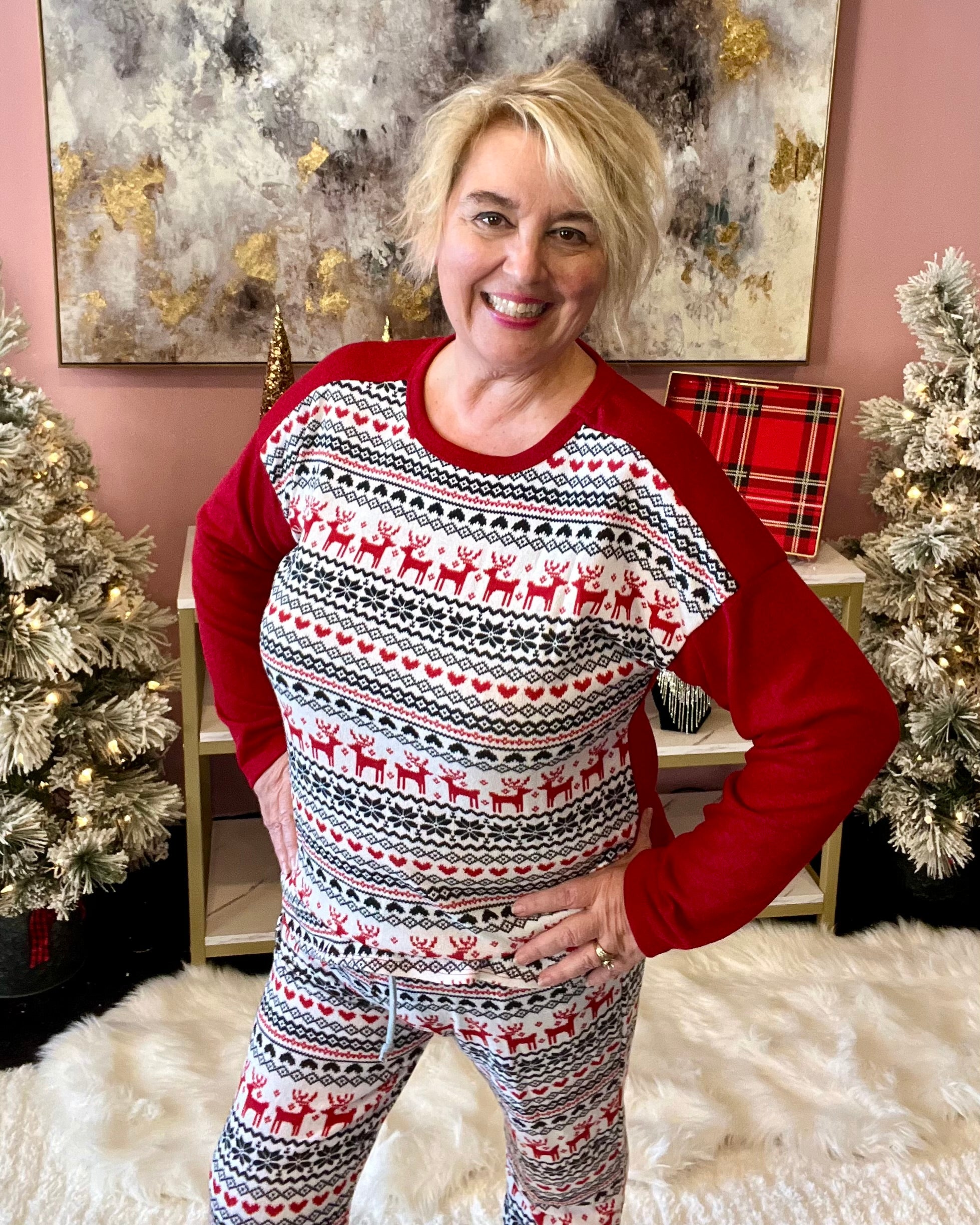 Christmas Reindeer Lounge Top