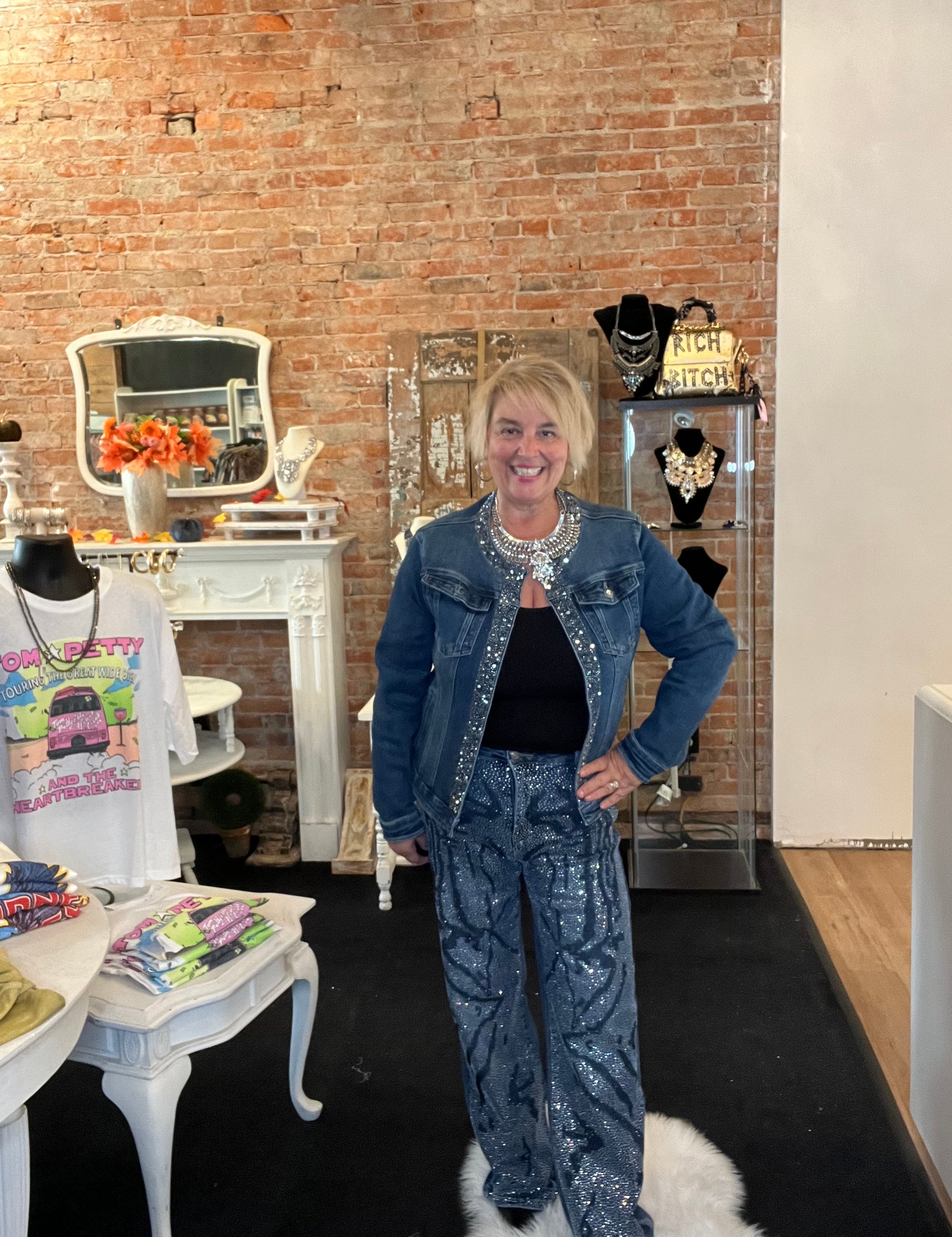 The Betty Davis Glitzy Sparkling Denim Jeans