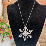 Sparkling Statement Long Snowflake Necklace