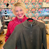 Two Tone Quarter Zip Sweatshirt