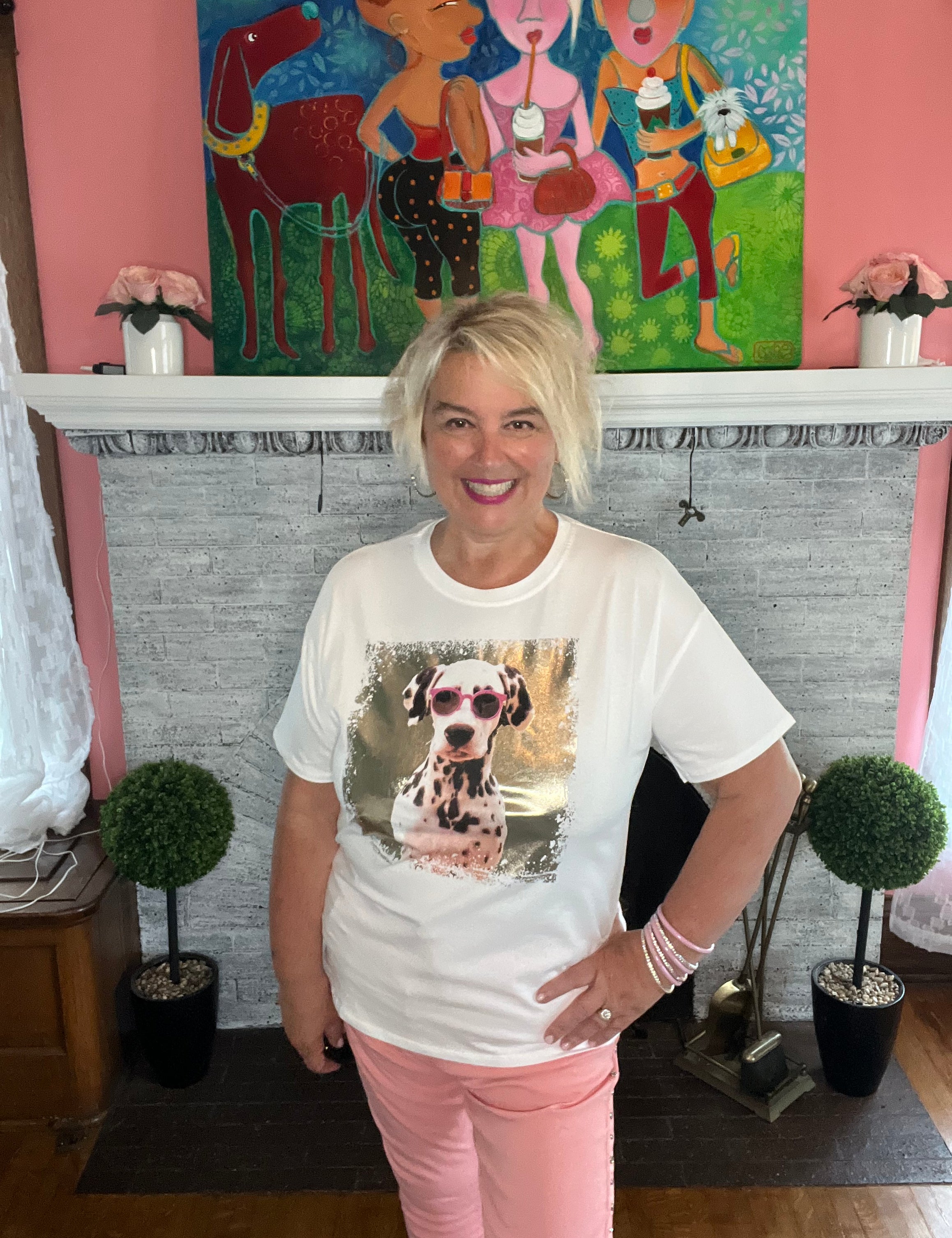 Golden Dalmatian tee
