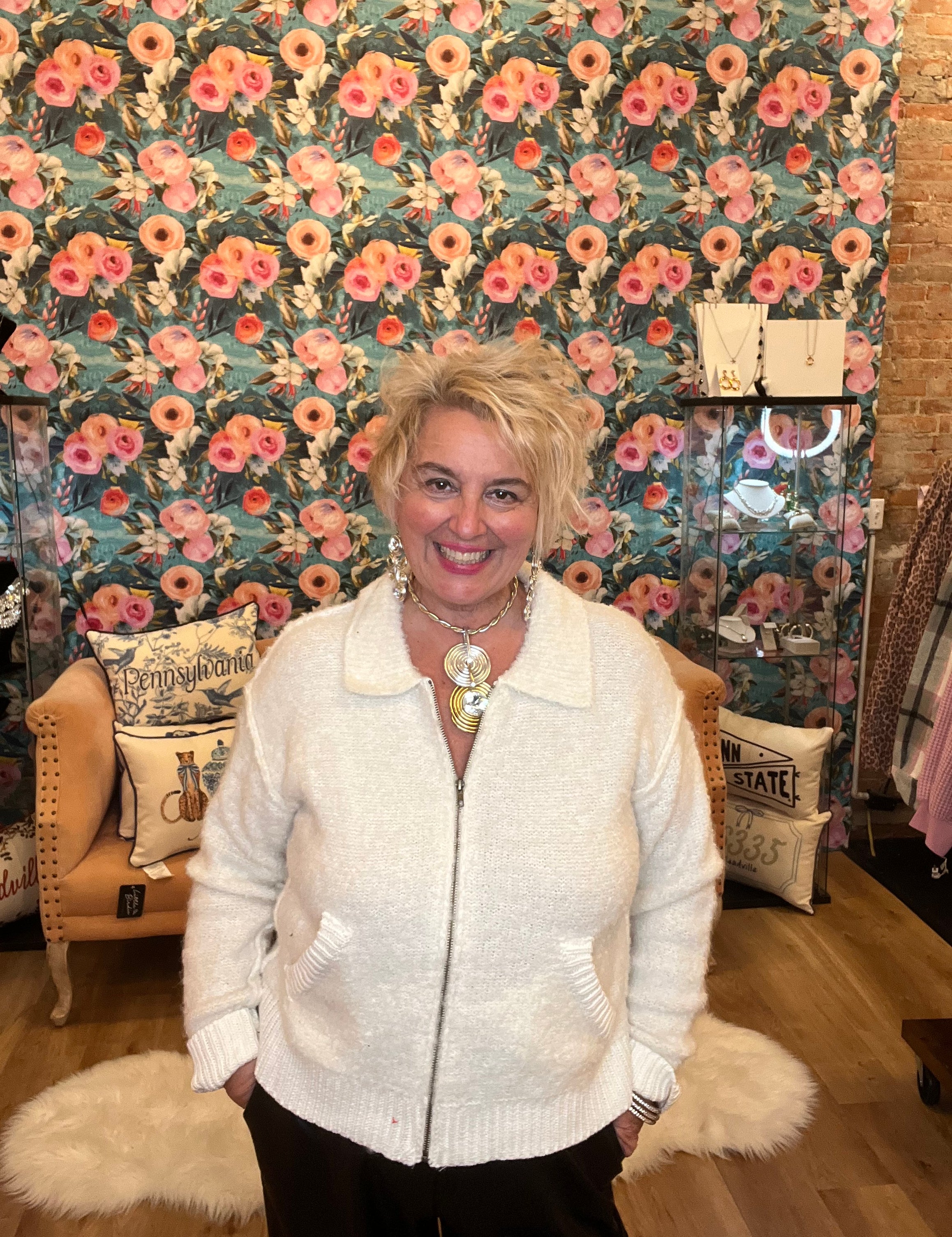 Cozy winter textured zip up jacket