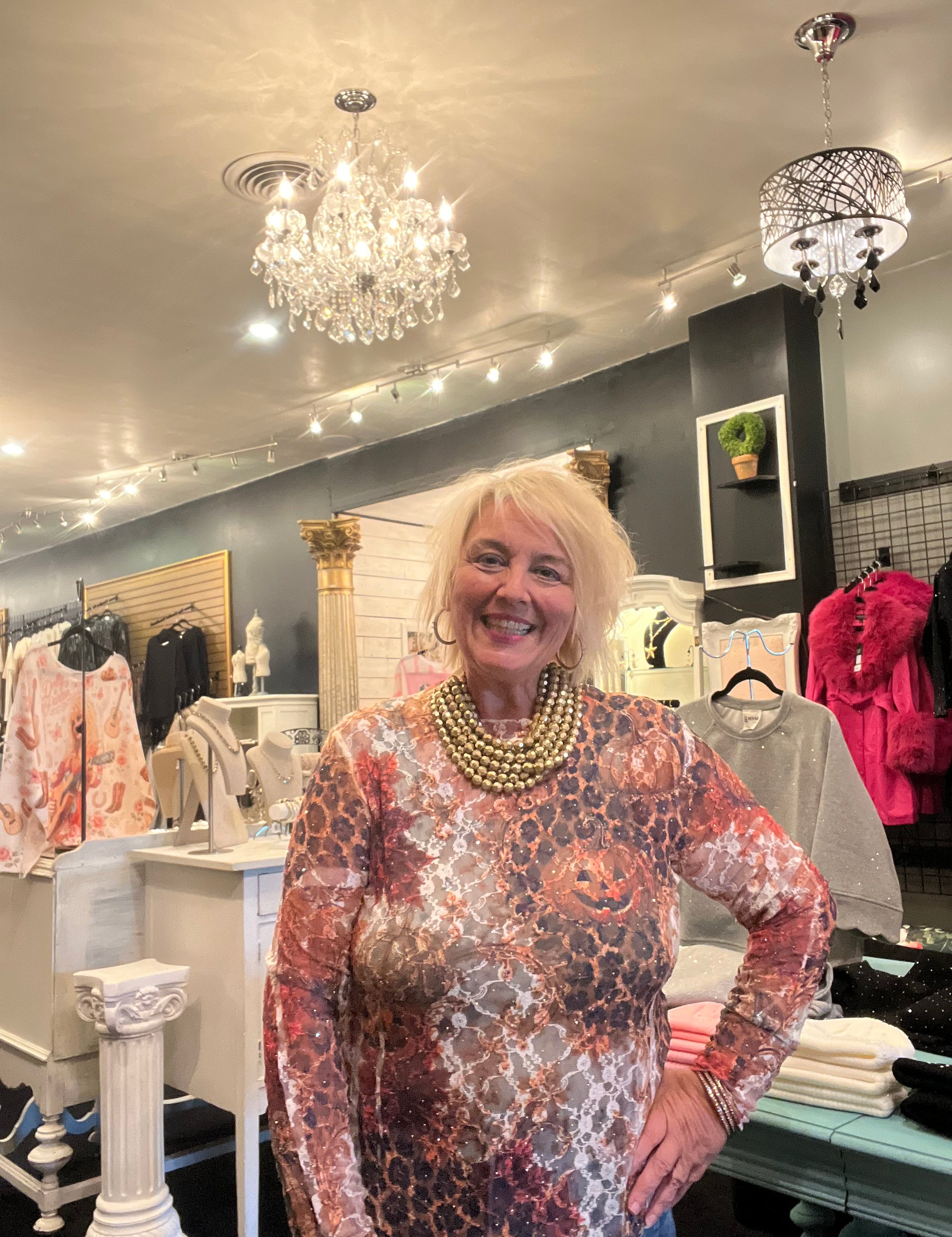 Hello Pumpkin Lace Long Sleeve Top