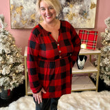 Buffalo Plaid Babydoll top