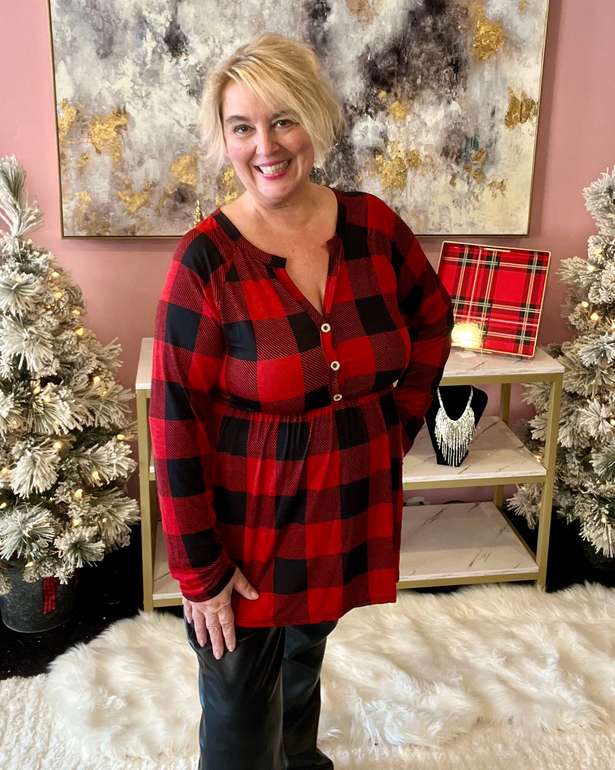 Buffalo Plaid Babydoll top