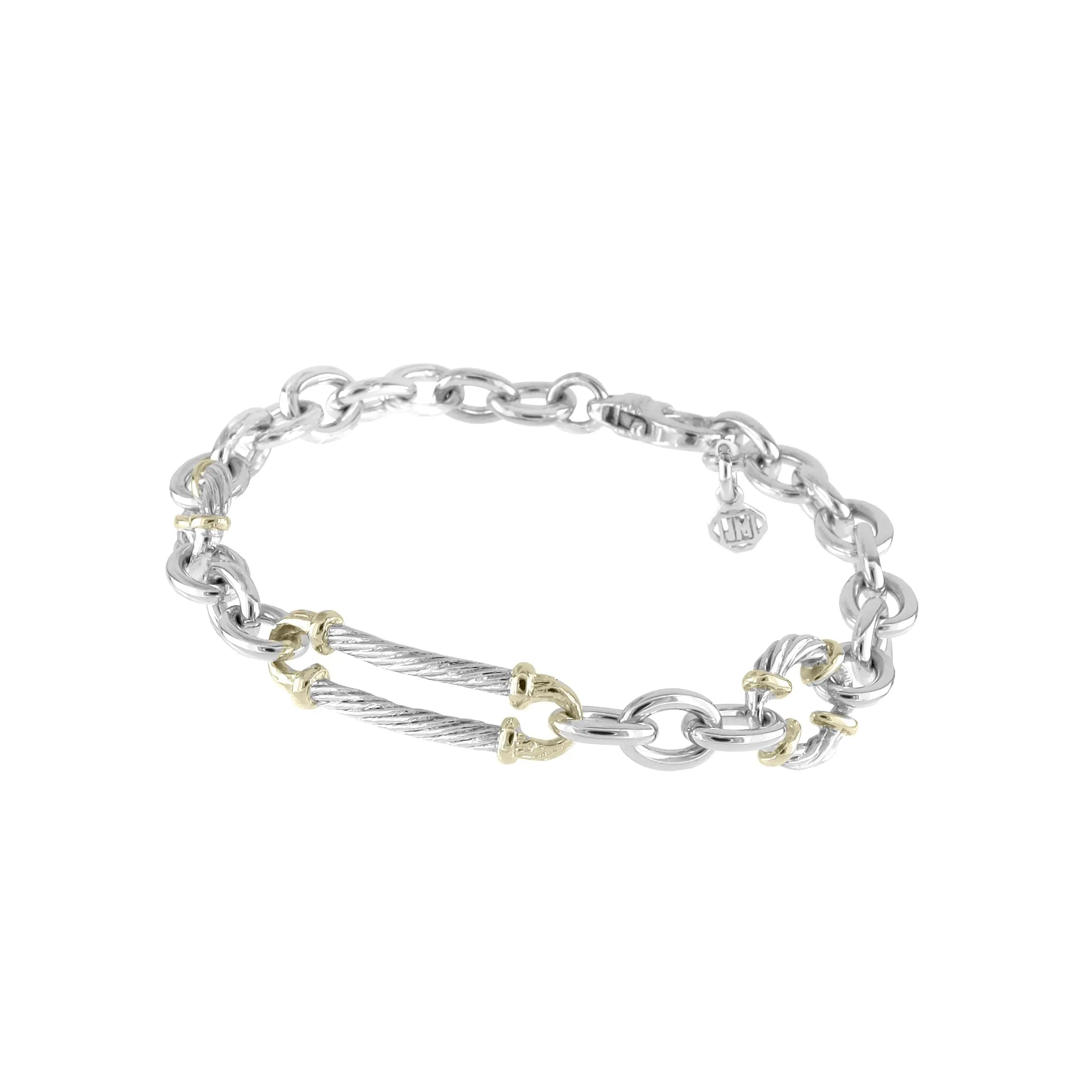 John Medeiros- Cordão Collection - Circle & Oval Link Two-Tone Bracelet