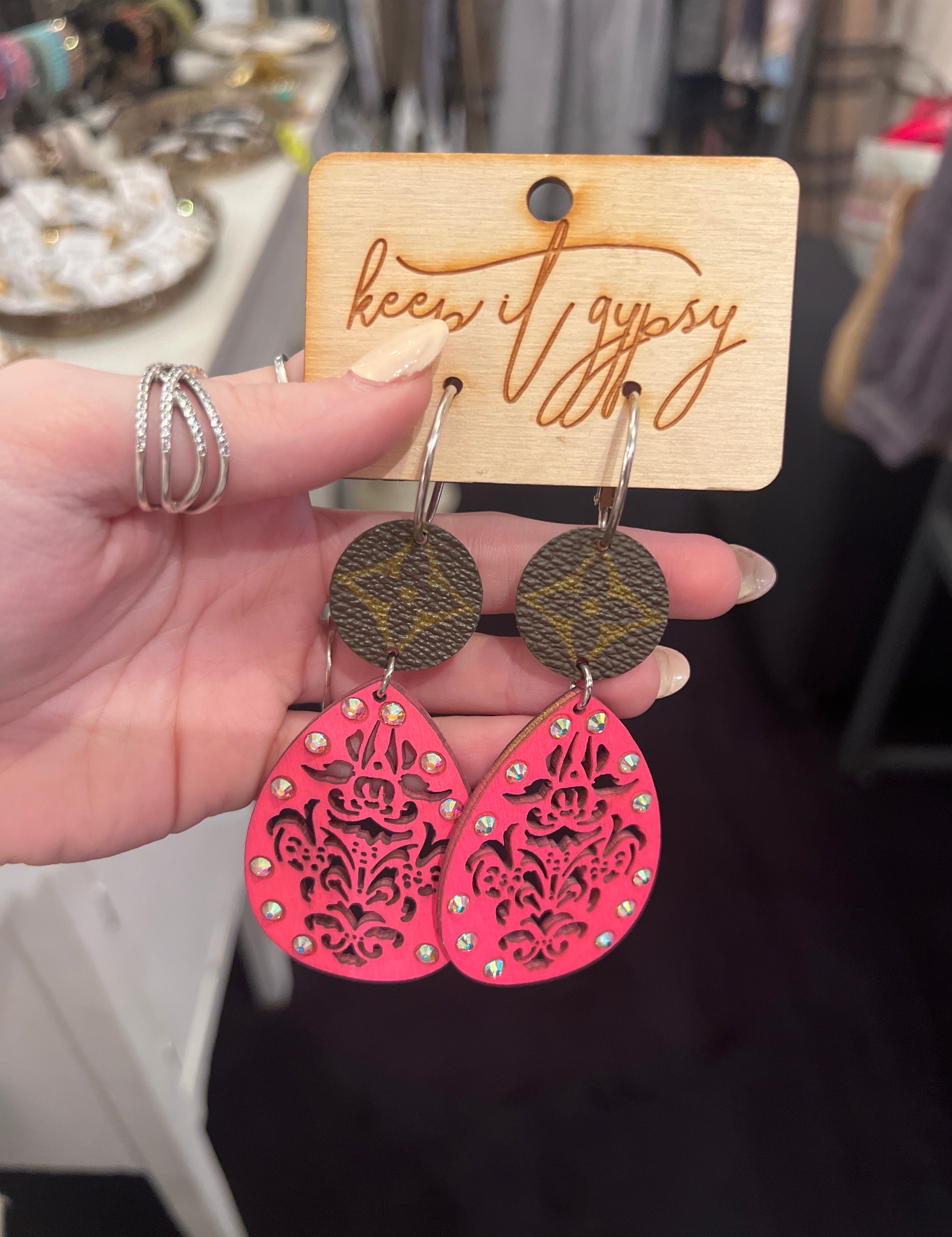 Keep It Gypsy - Assorted Upcycled earrings Pink