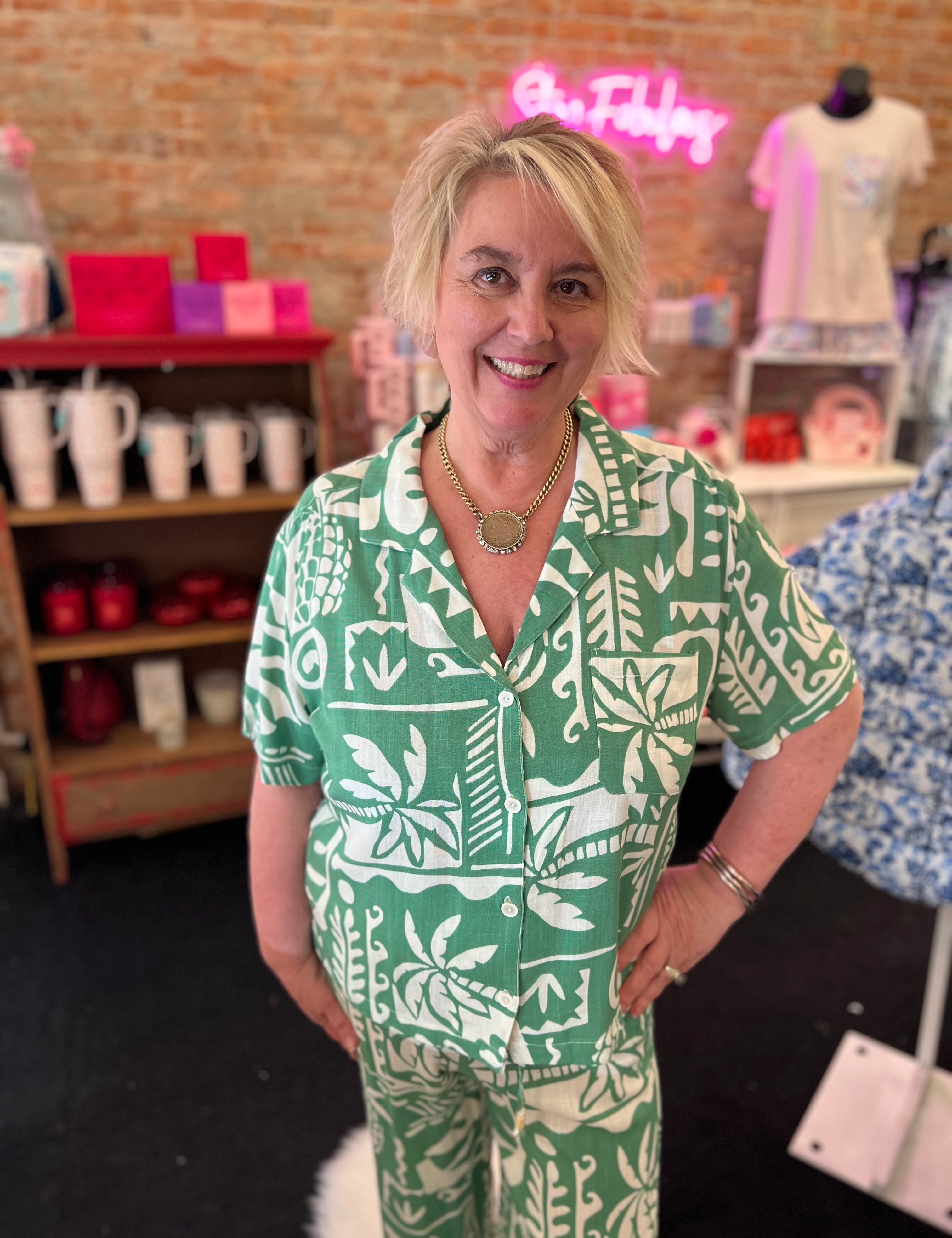 Island Resort Printed Top