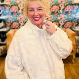 Fuzzy Fleece Zip Up Jacket