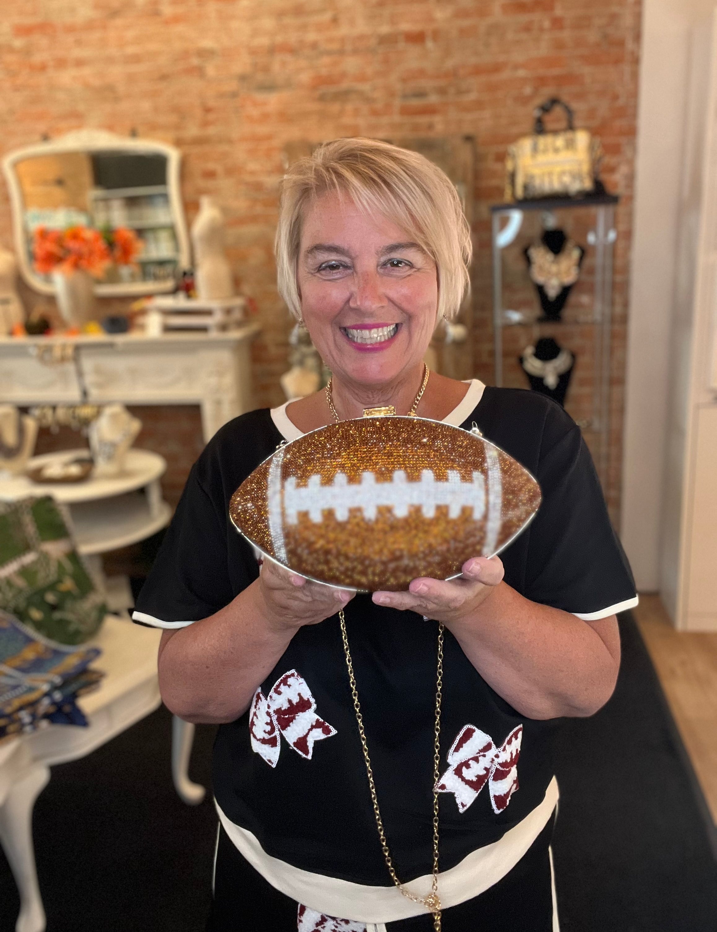 Rhinestone Football Purse